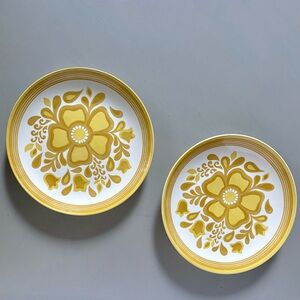 CAVALIER Royal China MCM 1970s Retired Ironstone Damsel Tulip Dinner Plate Set